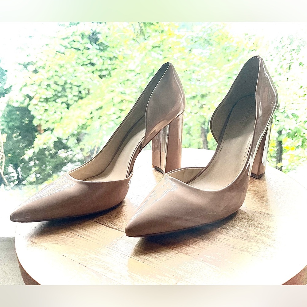 Cream Patent Leather Pumps